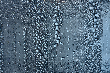 Water drops on window - close up