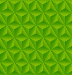 Gordijnen Naadloos patroon met groen driehoekig reliëf © evgeniya_m
