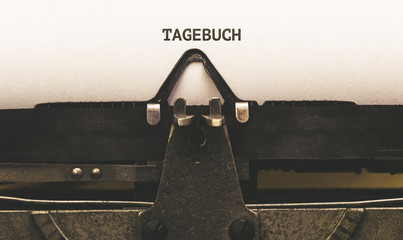 Tagebuch, German text for Diary on vintage type writer from 1920s