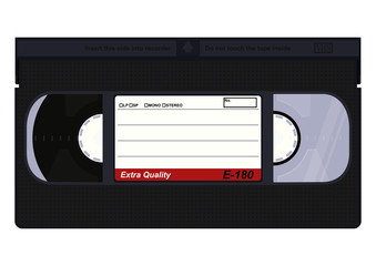 Naklejka premium Front of VHS video cassette. Flat vector.