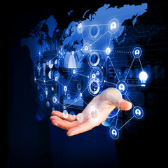 Concept of partnership and teamwork . Mixed media