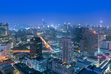 Bangkok downtown at night.