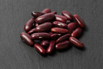 red beans on the black table