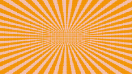 Colorful retro rays comic background, raster gradient halftone pop art style.