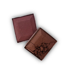 Brown crashed eyeshadow for make up as sample of cosmetic product