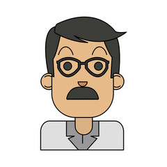 middle age man with glasses and mustache icon image vector illustration design 