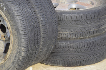 Four wheel drive. Rubber tires. Summer rubber set for the car