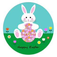 Easter bunny with patterned egg
