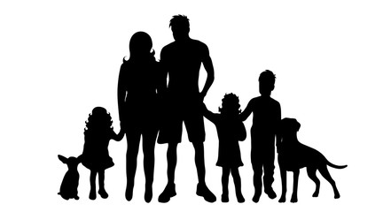 Vector silhouette of family.