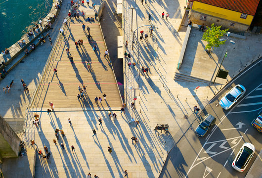 Crowded Street, Aerial View