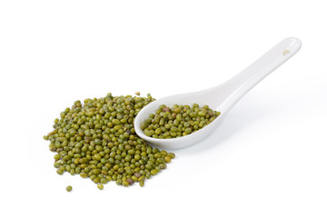 Mung beans isolated on white background