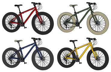 Obraz premium Four color fatbikes