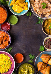 Assorted indian food
