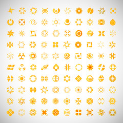 Abstract Icons Set-Isoated On Gray Background,Vector Illustration,Graphic Design.Collection Of Finance,Communication,Technology And Science Pictograms.For Web Site And Corporate Identity Template 