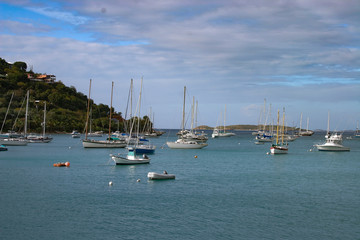 Fototapeta na wymiar Boat anchorage in St. Thomas