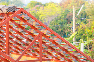 roof under construction for home building