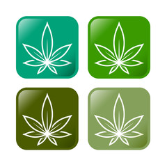 medical green cannabis icons