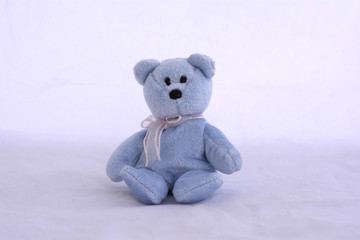 blue teddy Bear On a white background