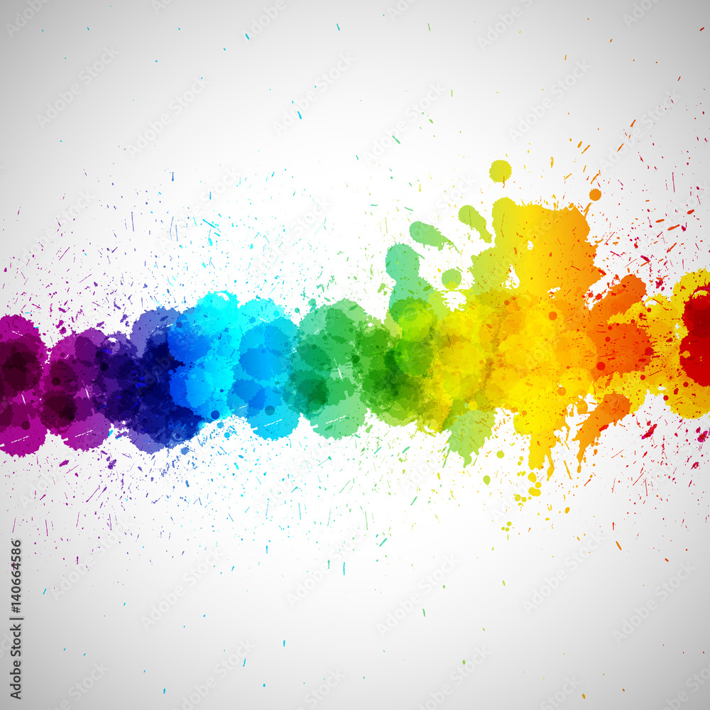 Sticker holi background, abstract colorful splash paint blots. bright spots and blobs for holiday design pos