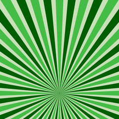 Abstract retro rays green background.