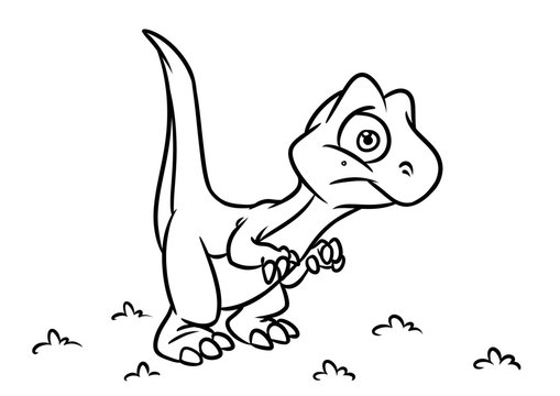 Dinosaur coloring page cartoon Illustrations isolated image animal character
