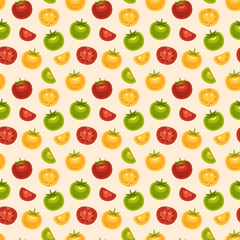 Seamless Pattern with tomatoes