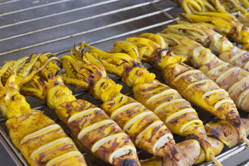 Thailand street food Grilled squid