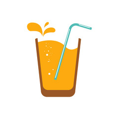 Vector illustration of fresh orange juice