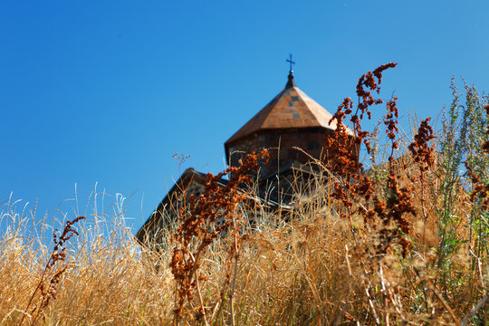 Scenic view of an old Sevanavank church in Sevan, Armenia
