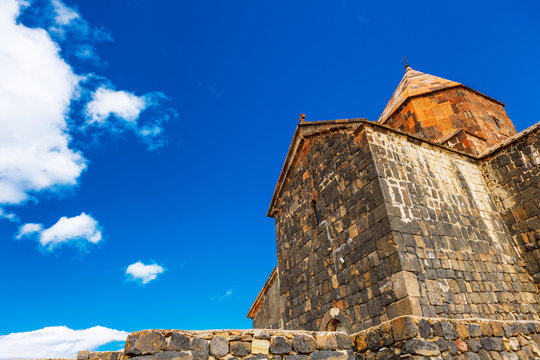 Scenic view of an old Sevanavank church in Sevan, Armenia