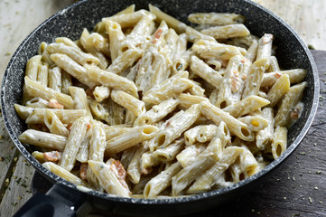 penne with salmon, cream and cheese