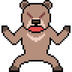vector pixel art wild bear