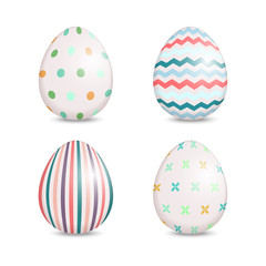Beautiful set of easter eggs with cute patterns