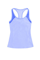 bright blue sports top with racerback, isolated on white background