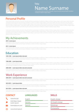Professional resume cv structured template