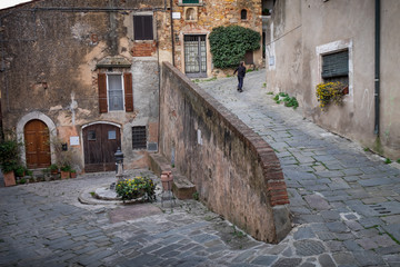 Fototapeta na wymiar Castagneto Carducci, Leghorn, Italy - typical medieval streets