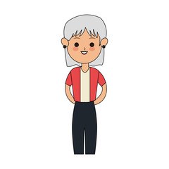 elderly grey hair woman cute cartoon icon image vector illustration design 