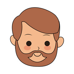 Obraz premium bearded man cute cartoon icon image vector illustration design 