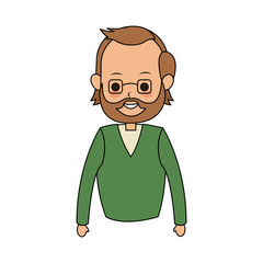 middle age man cute cartoon icon image vector illustration design 