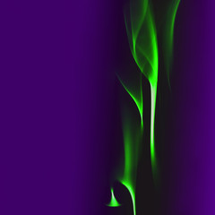 Green Smoke On a Dark Purple Background