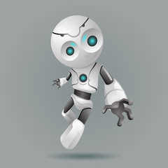 Innovation technology science fiction future cute little 3d robot design vector illustration