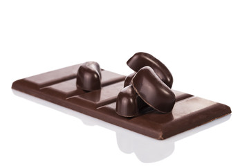 Sweet chocolate on a white background