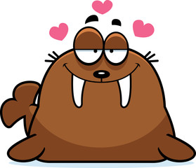 Cartoon Walrus in Love