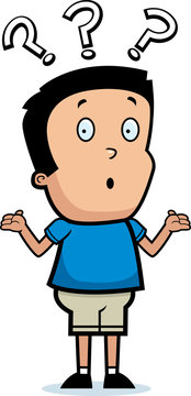 Cartoon Boy Shrugging