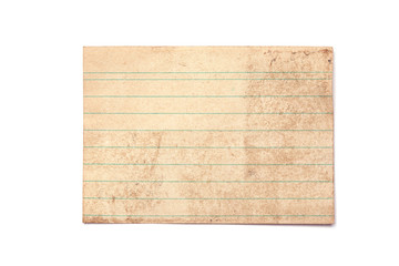Old Vintage Piece of Paper, with lines and Grunge Look, Isolated on White Background