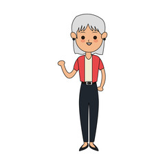 elderly grey hair woman cute cartoon icon image vector illustration design 