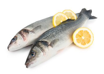 Two sea bass with lemon