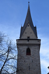 Fototapeta na wymiar campanile città di brunico