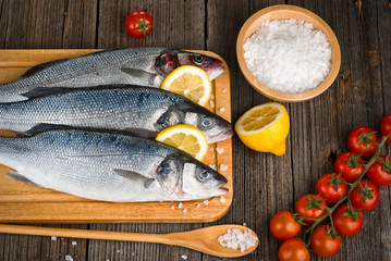 Fish sea bass with spices