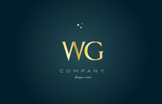 wg w g  gold golden luxury alphabet letter logo icon template